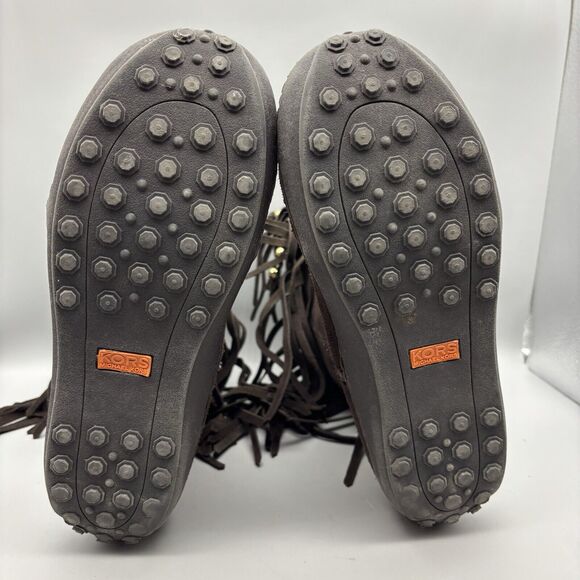 Michael Kors Fringed Booties Women’s Size 5 M Brown Suede Rhinestone Gillian - Picture 9 of 14